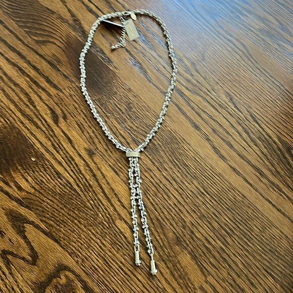 Chicos Silvertone Sparkle Y-Necklace - Picture 4 of 8